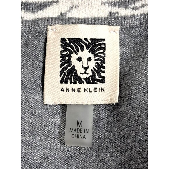 Anne Klein Gray Off the Shoulder Cowl Neck Sweater M Viscose Blend - Picture 2 of 13